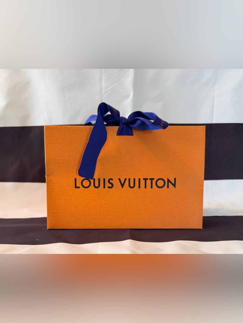 Louis Vuitton Orange Box with Blue Ribbon